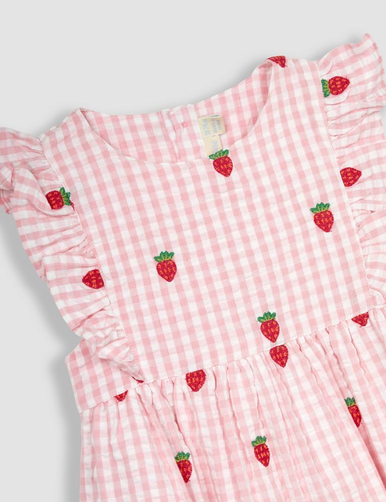 Pure Cotton Embroidered Gingham Dress (6 Mths-5 Yrs) 3 of 4