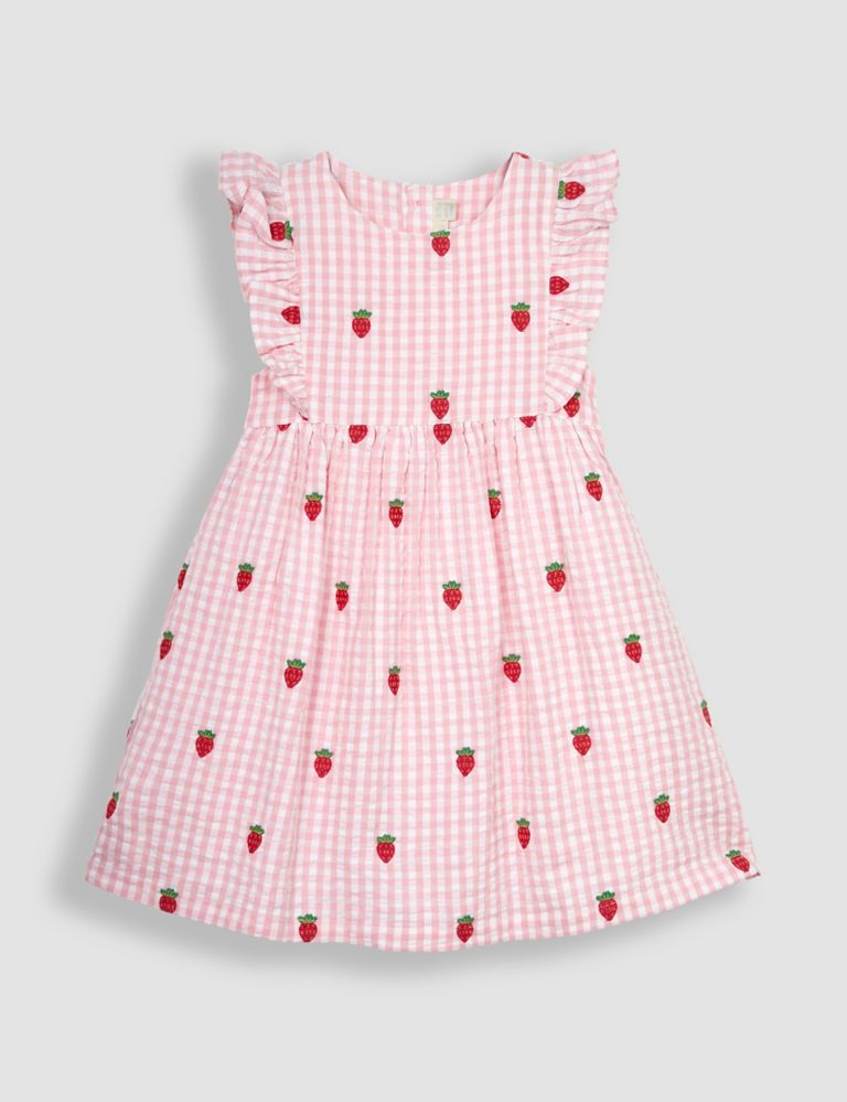 Pure Cotton Embroidered Gingham Dress (6 Mths-5 Yrs) 2 of 4