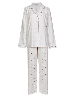 Pure Cotton Embroidered Heart Pyjamas with Cool Comfort™ Technology Image 2 of 6
