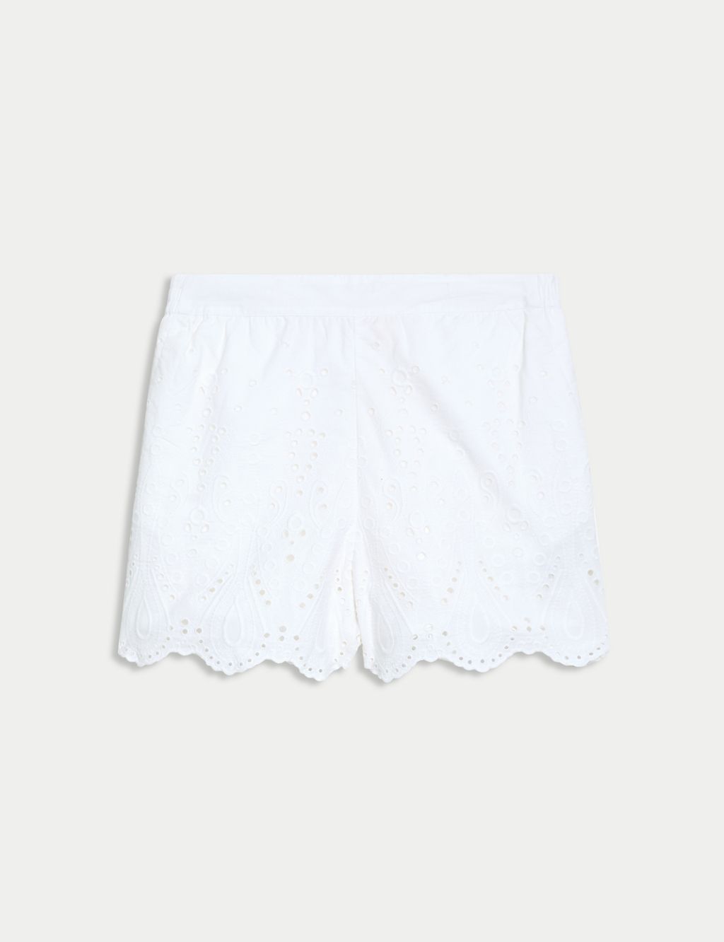 Pure Cotton Embroidered High Waisted Shorts 1 of 6