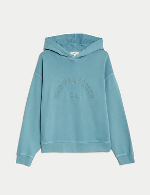 Pure Cotton Embroidered Hoodie Image 2 of 5