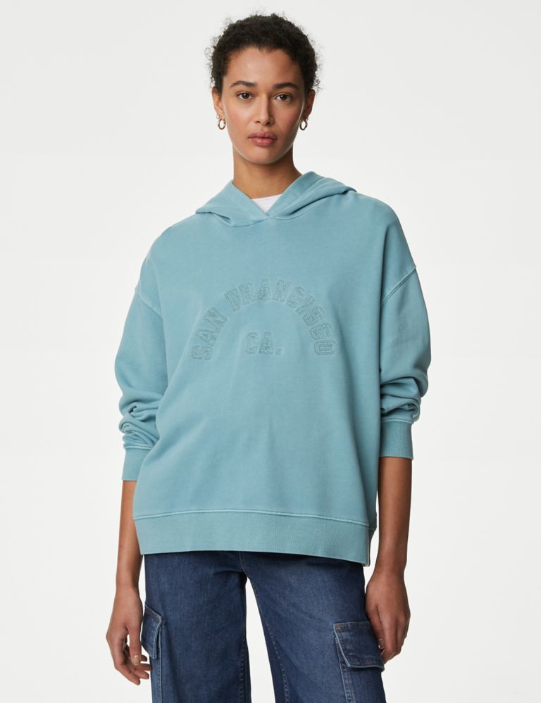 Pure Cotton Embroidered Hoodie 3 of 5