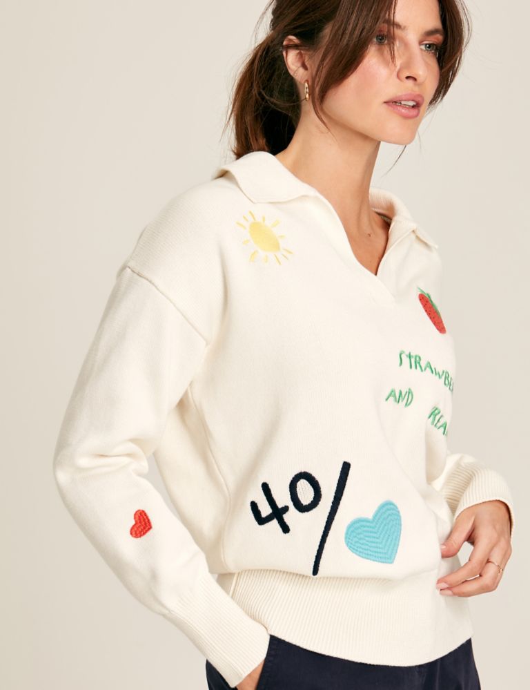 Pure Cotton Embroidered Jumper 1 of 8