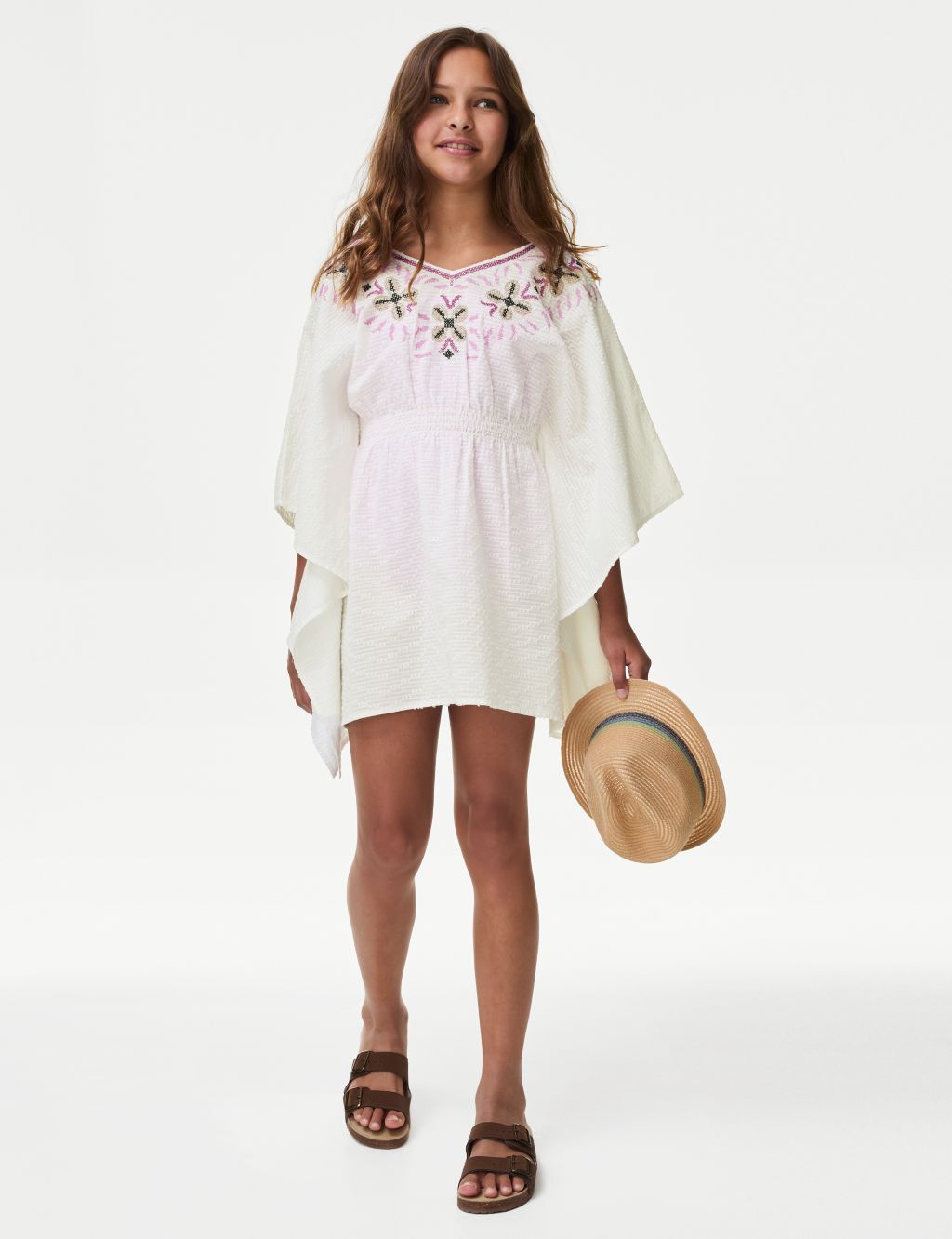 Pure Cotton Embroidered Kaftan (6-16 Yrs) 2 of 4