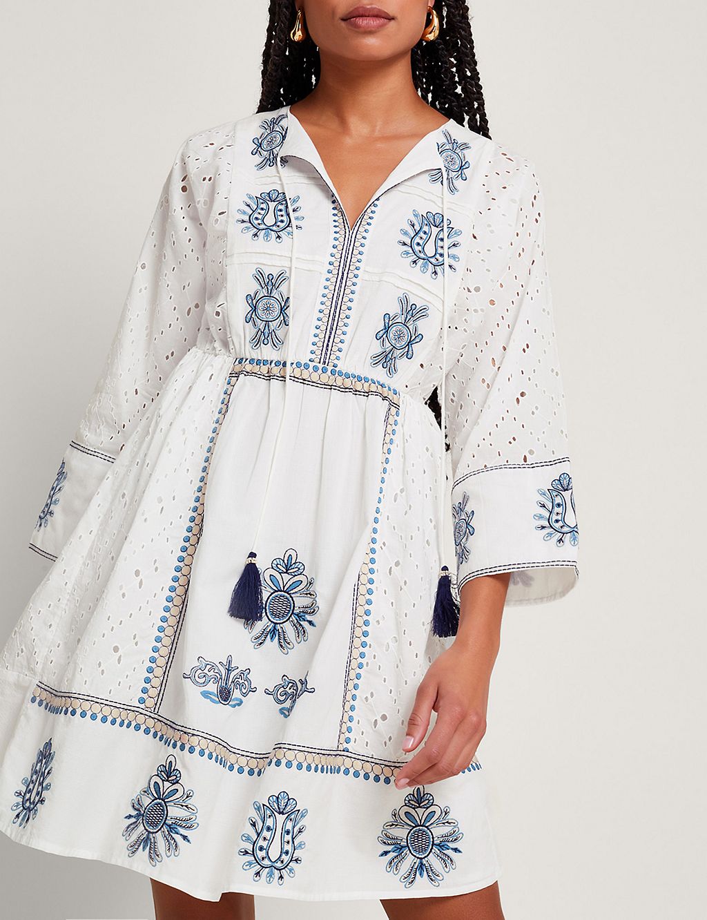 Pure Cotton Embroidered Kaftan Dress 1 of 5