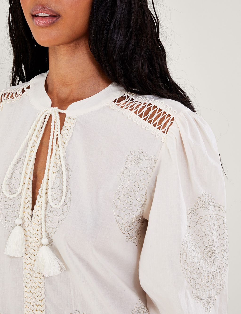 Pure Cotton Embroidered Kaftan Dress 4 of 4