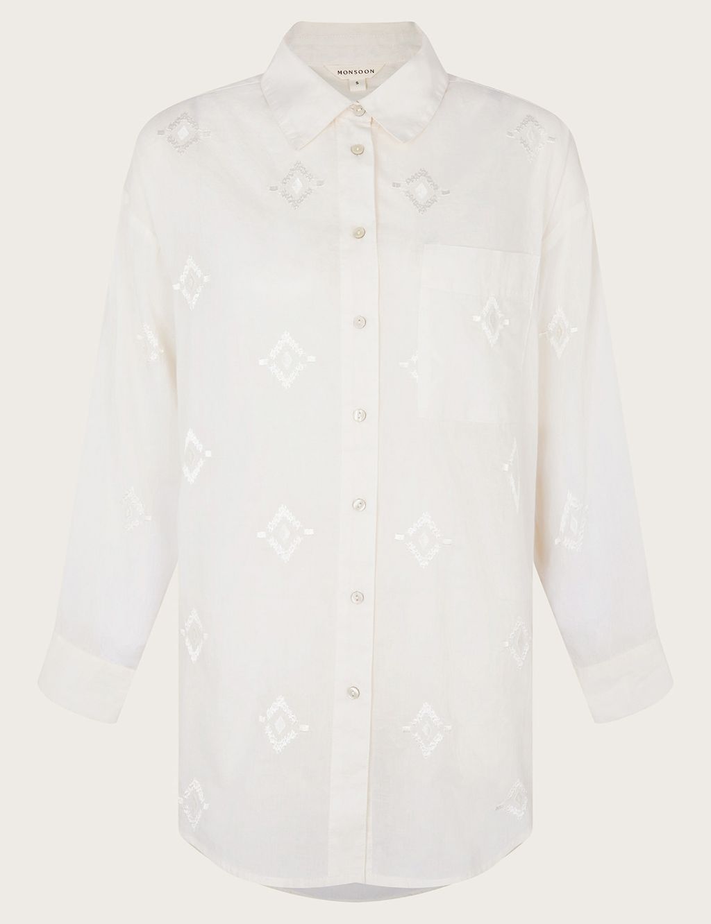 Pure Cotton Embroidered Longline Shirt | Monsoon | M&S