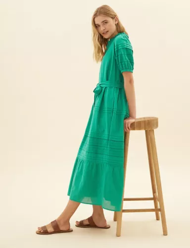 Pure Cotton Embroidered Midaxi Dress 3 of 7