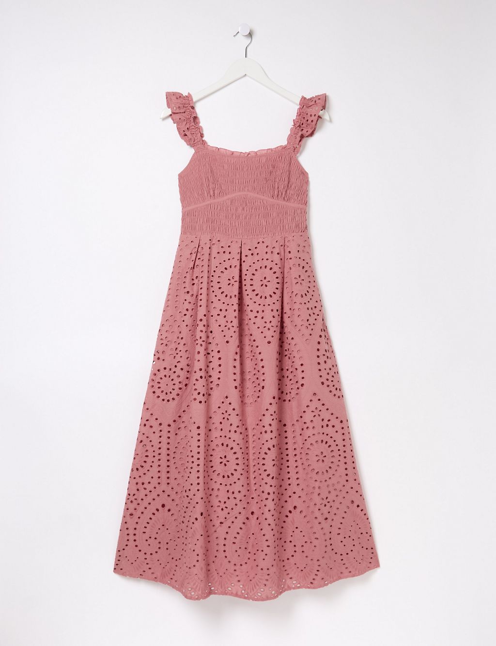 Pure Cotton Embroidered Midi Slip Dress 1 of 6
