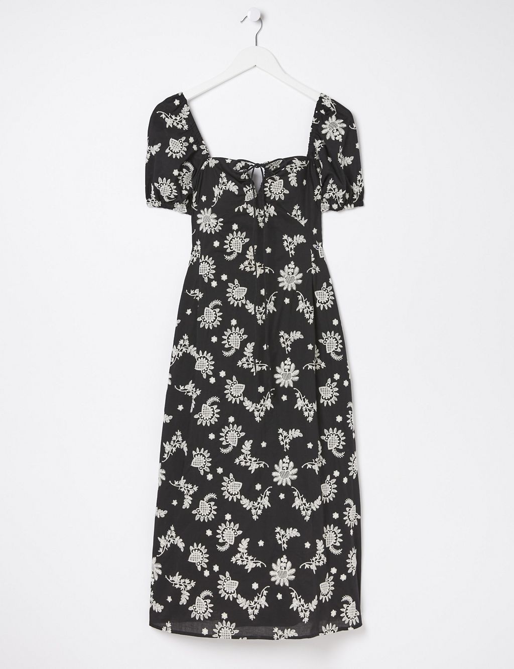 Pure Cotton Embroidered Midi Waisted Dress 1 of 5