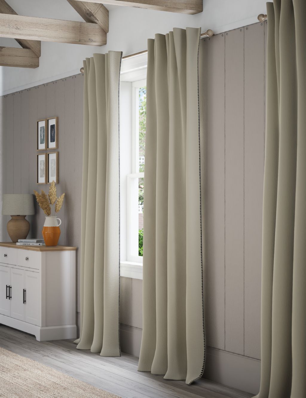 Pure Cotton Embroidered Multiway Curtains 2 of 5