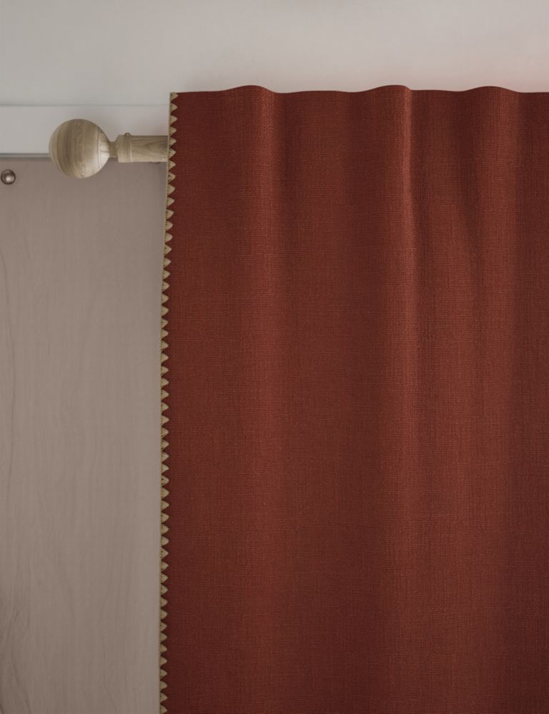 Pure Cotton Embroidered Multiway Curtains 1 of 4