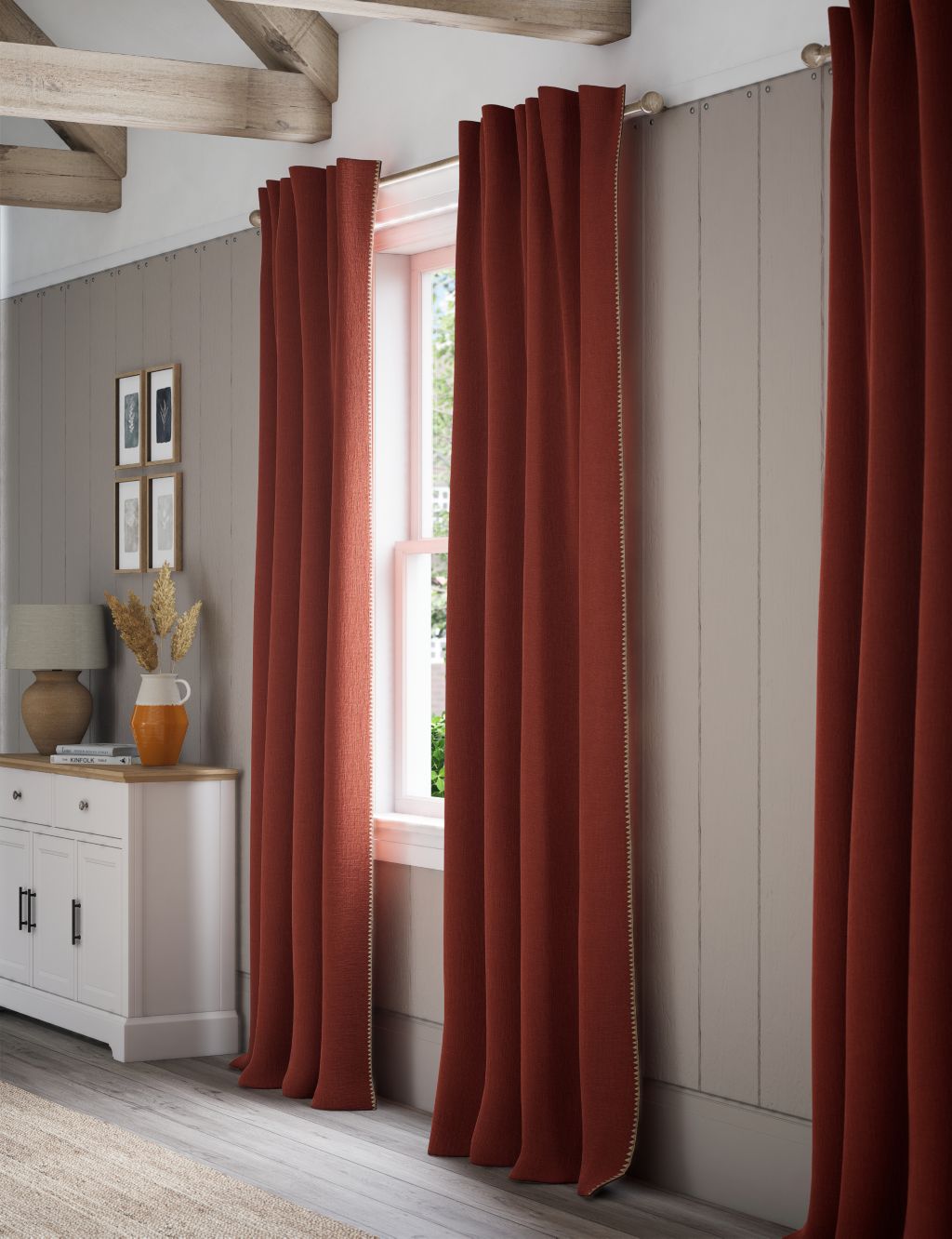 Pure Cotton Embroidered Multiway Curtains 2 of 4