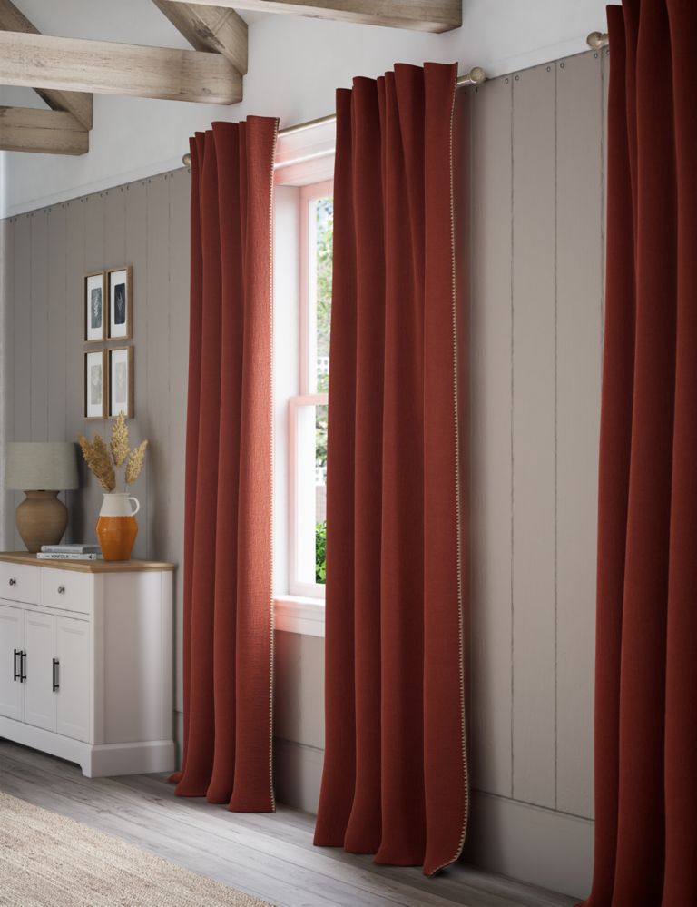 Pure Cotton Embroidered Multiway Curtains 3 of 4