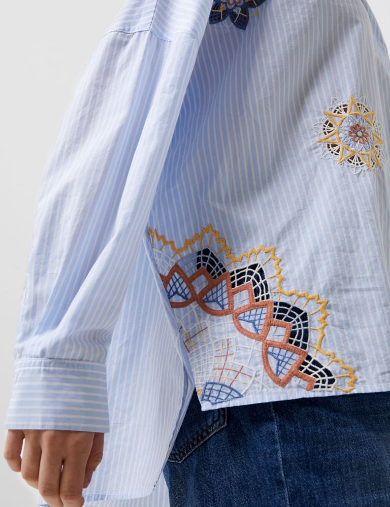 Pure Cotton Embroidered Oversized Shirt 3 of 4
