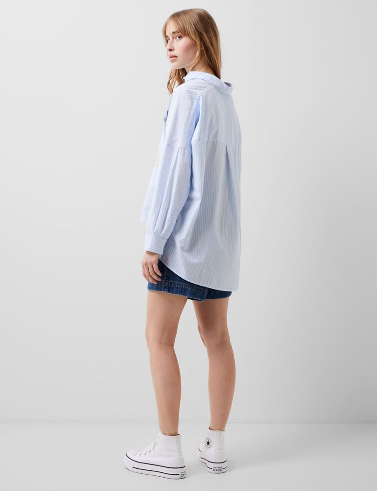 Pure Cotton Embroidered Oversized Shirt 4 of 4