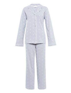 Pure Cotton Embroidered Pyjamas with Cool Comfort™ Technology Image 2 of 5