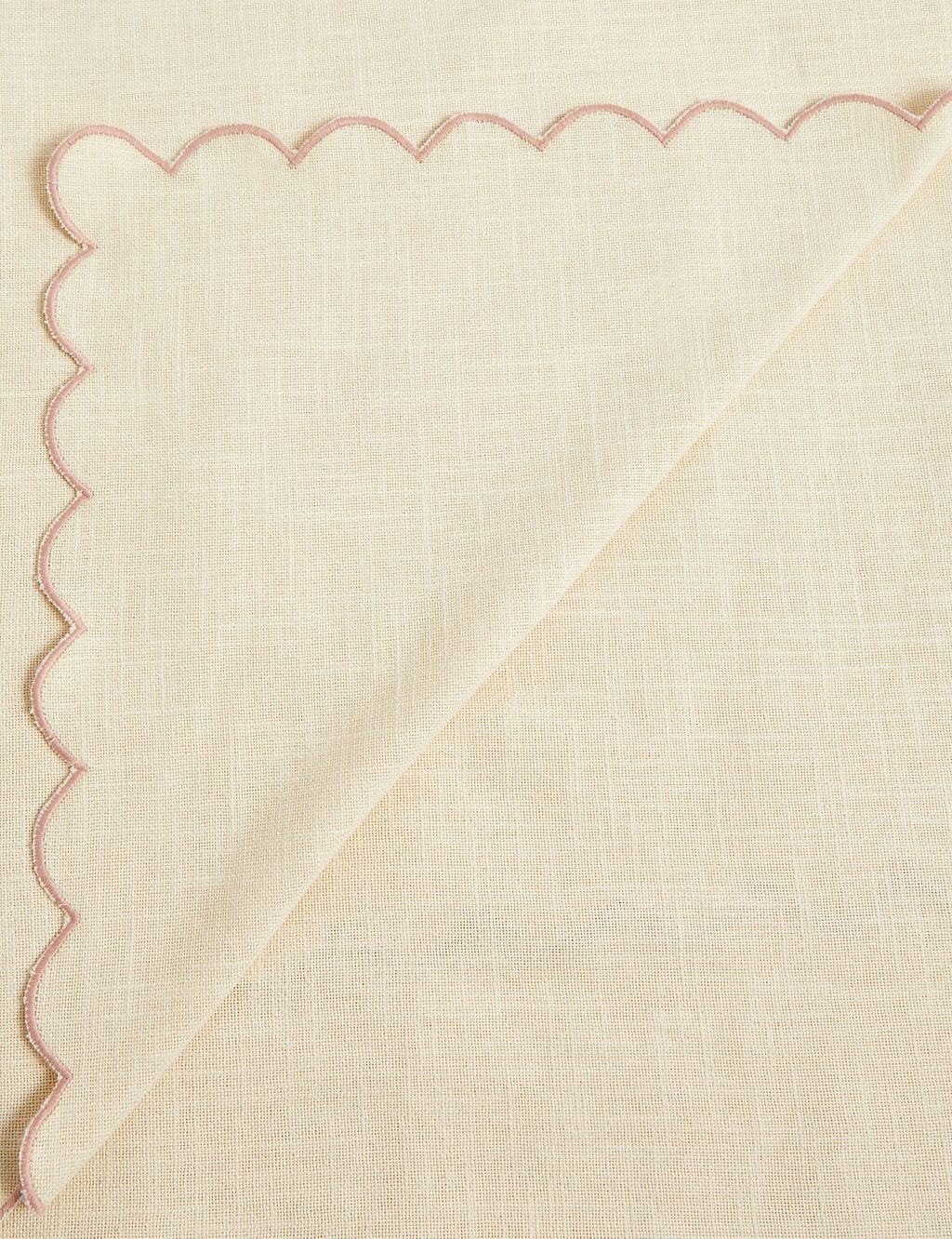 Pure Cotton Embroidered Scallop Edge Table Cloth 2 of 4