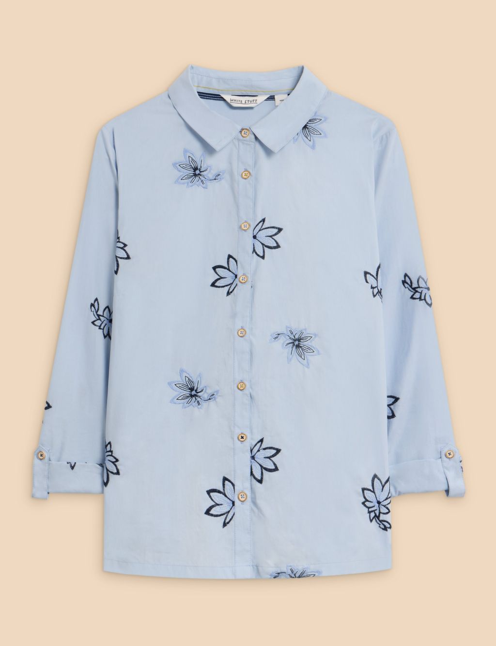 Pure Cotton Embroidered Shirt 1 of 7