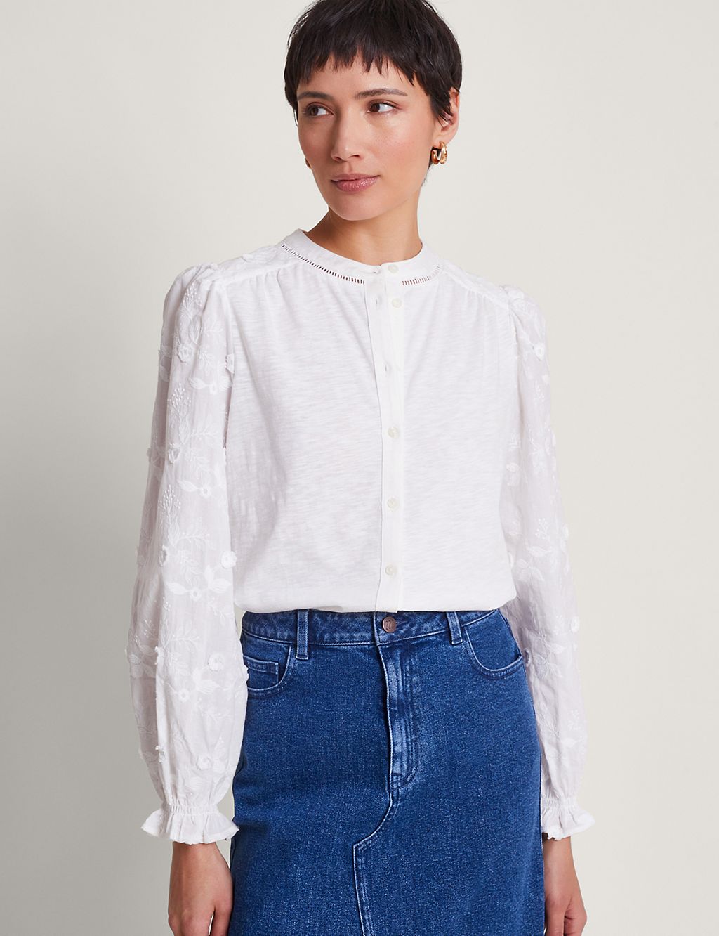 Pure Cotton Embroidered Shirt 3 of 5