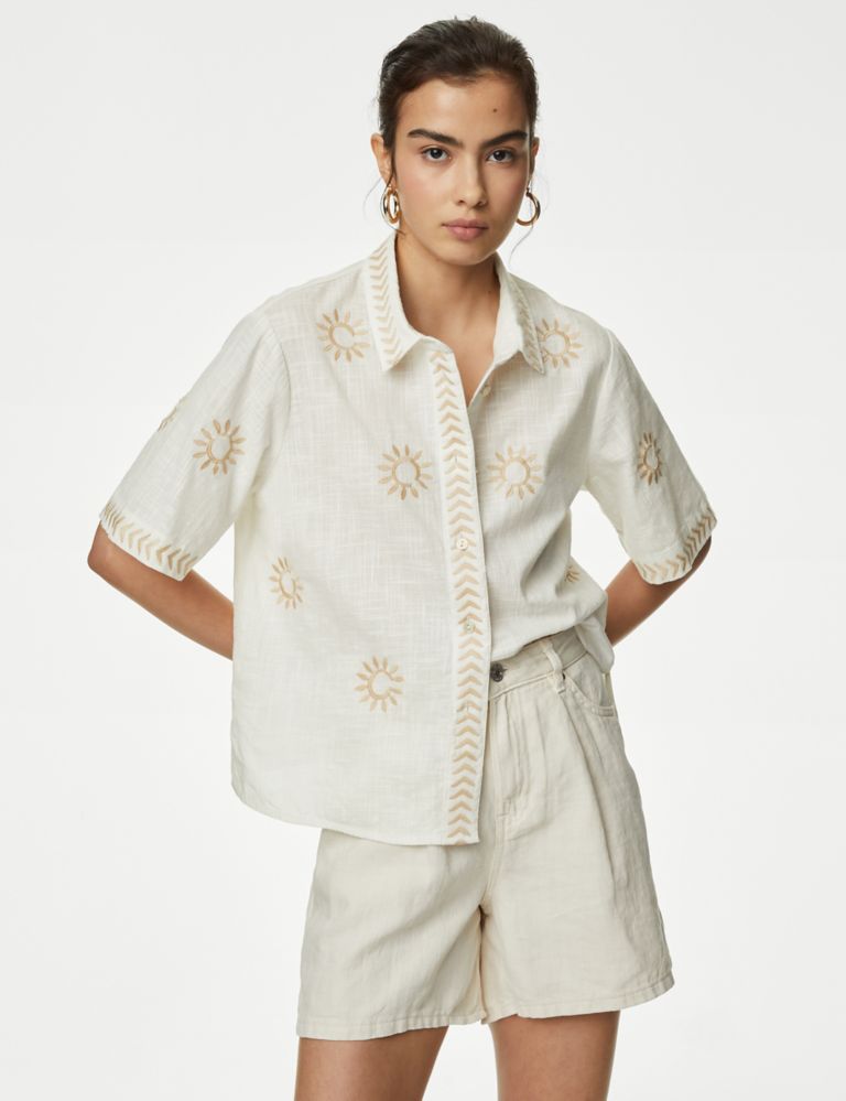 Pure Cotton Embroidered Shirt 5 of 10