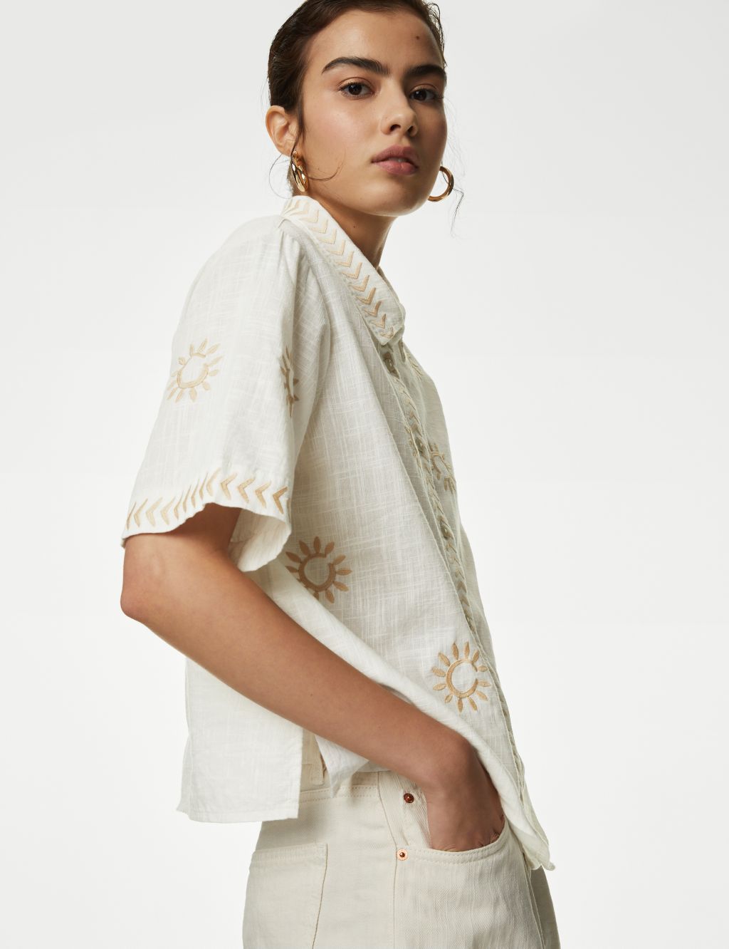 Pure Cotton Embroidered Shirt 4 of 10
