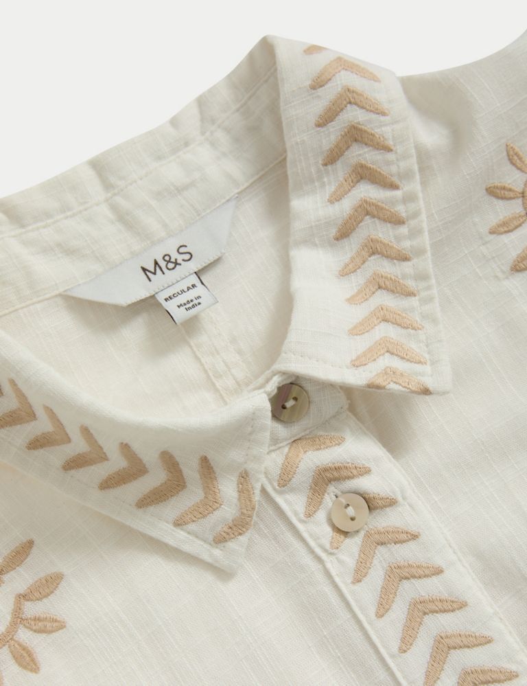 Pure Cotton Embroidered Shirt 9 of 10
