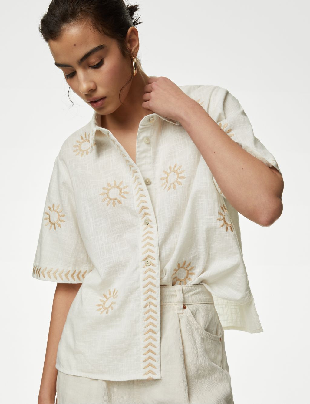Pure Cotton Embroidered Shirt 10 of 10
