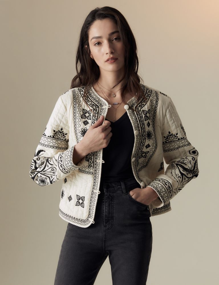 Pure Cotton Embroidered Short Jacket 4 of 7