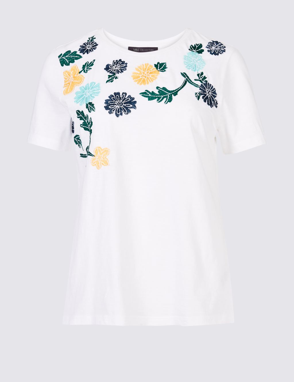Pure Cotton Embroidered Short Sleeve T-Shirt 1 of 4
