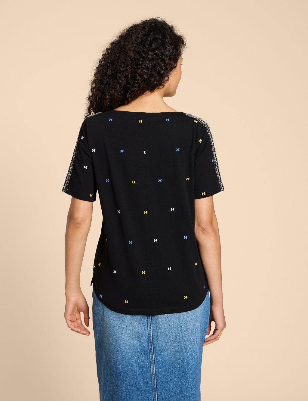 Pure Cotton Embroidered Short Sleeve Top 4 of 5
