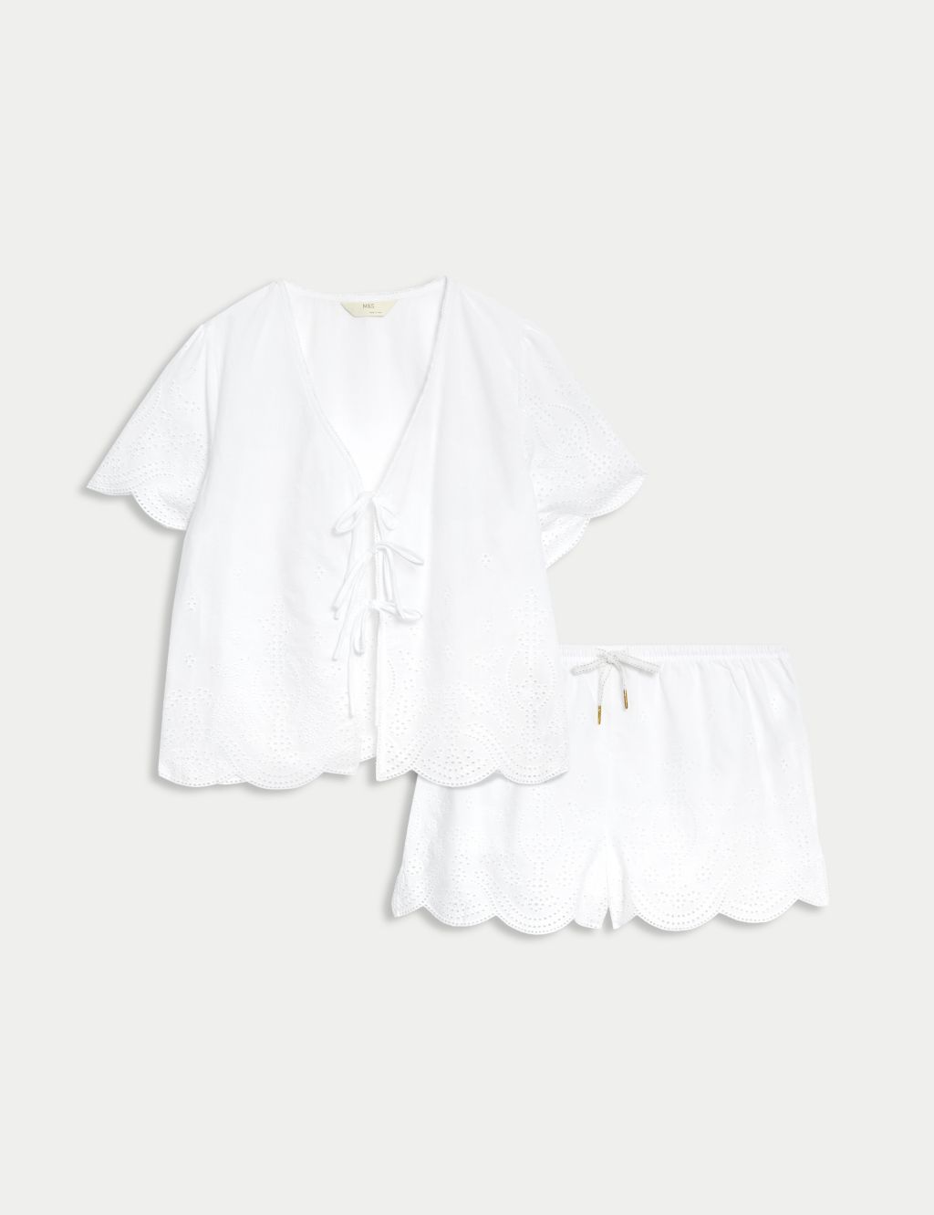 Pure Cotton Embroidered Shortie Set 1 of 6