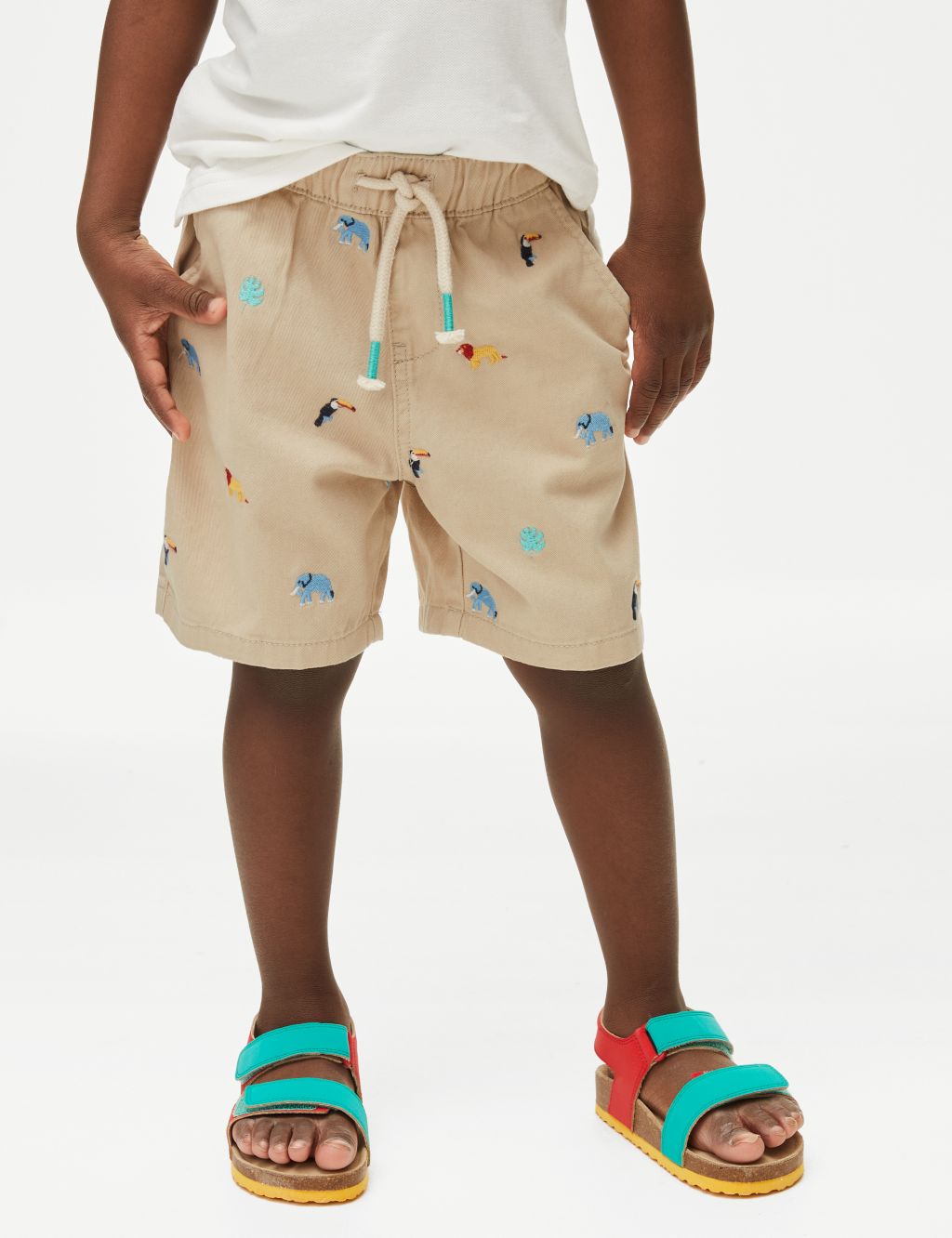 Pure Cotton Embroidered Shorts (2-8 Yrs) 5 of 6