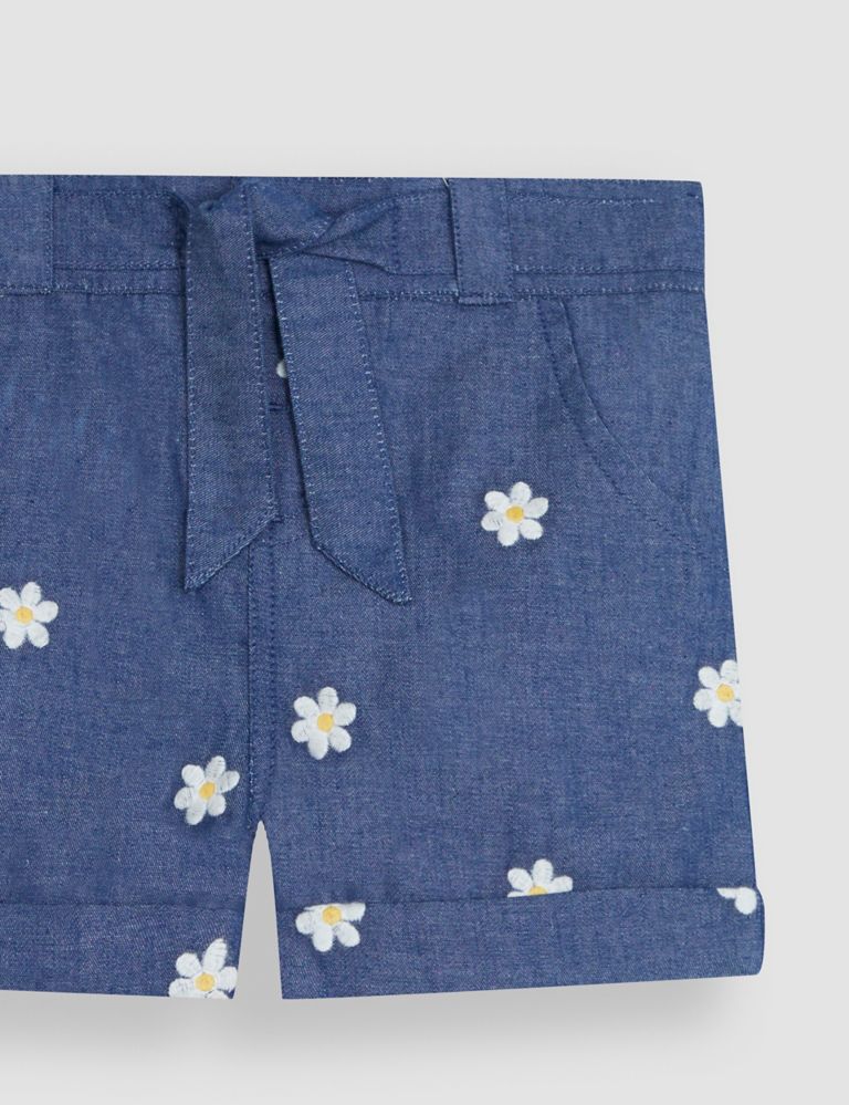 Pure Cotton Embroidered Shorts (6 Mths-5 Yrs) 2 of 3