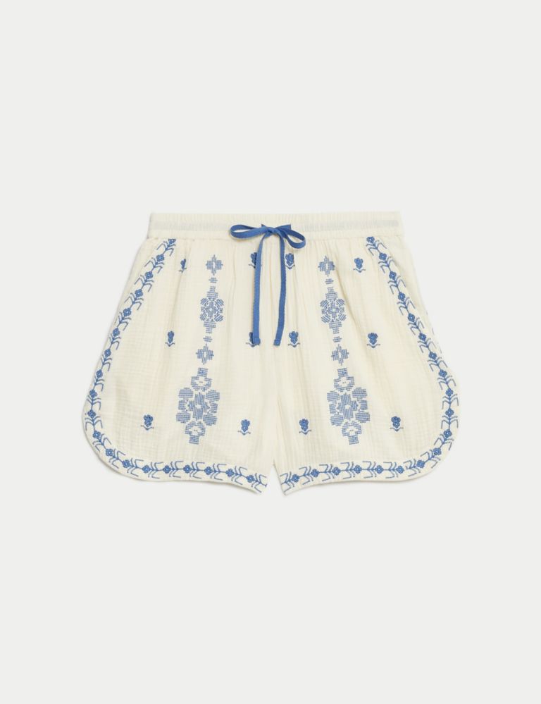 Pure Cotton Embroidered Shorts 2 of 6