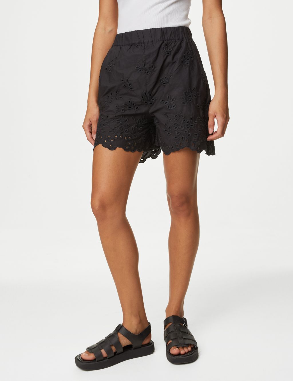 Pure Cotton Embroidered Shorts 4 of 5