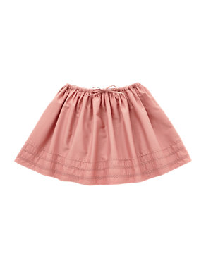 Pure Cotton Embroidered Skater Skirt (5-14 Years) Image 2 of 4