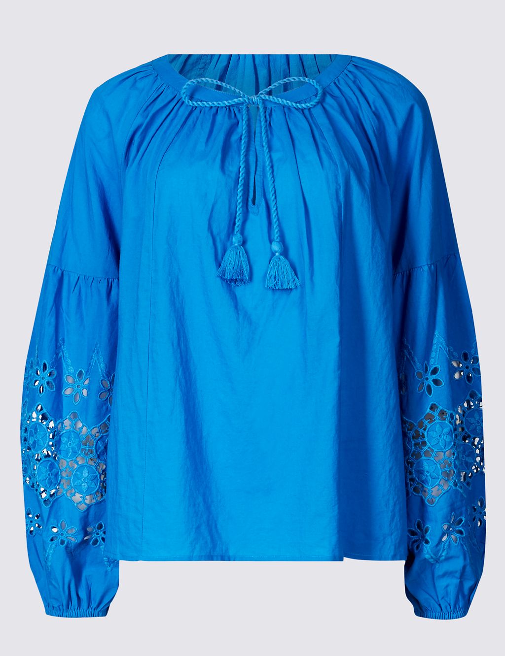 Pure Cotton Embroidered Sleeve Blouse 1 of 5