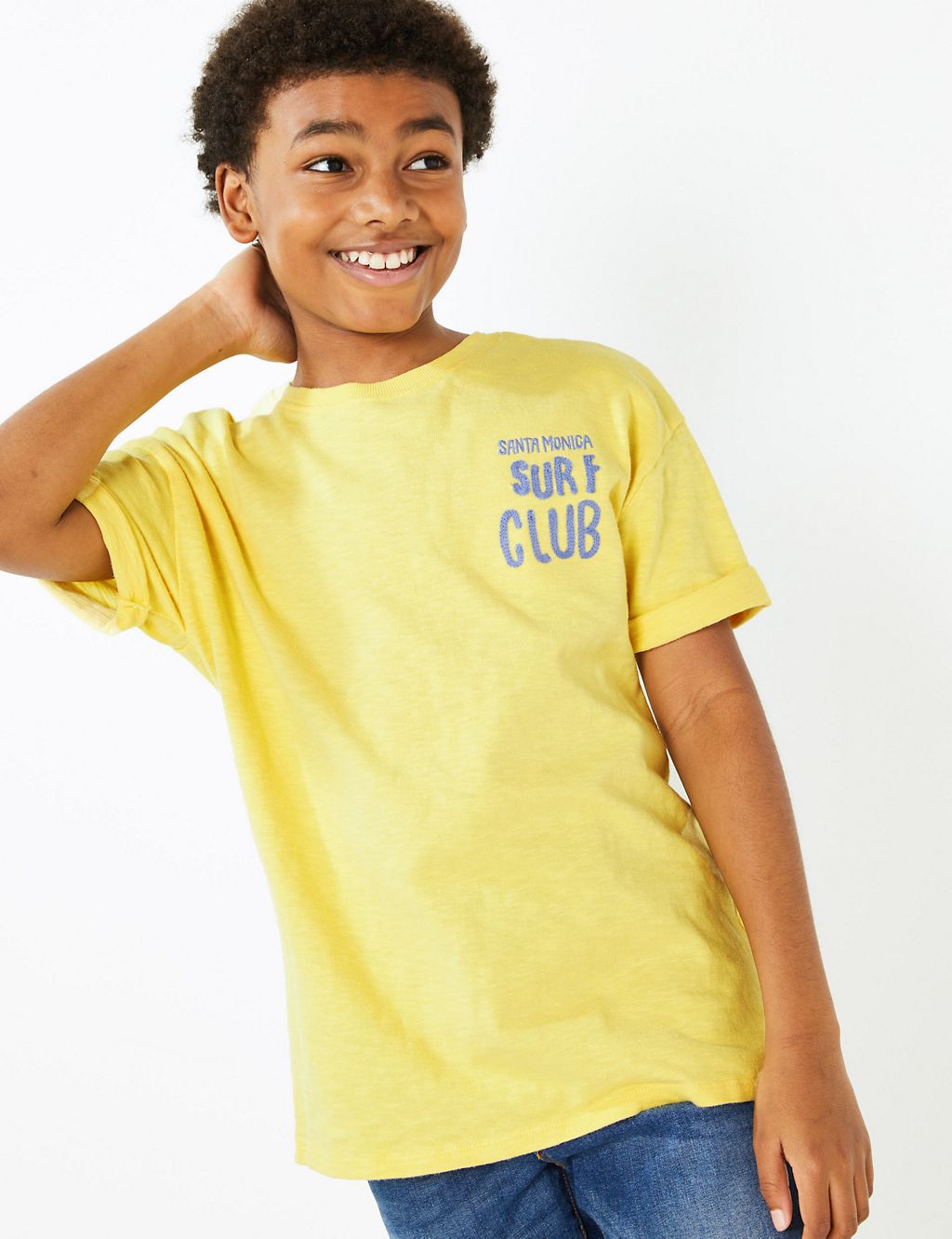 Pure Cotton Embroidered Surf Slogan T-Shirt (6-16 Yrs) 2 of 6