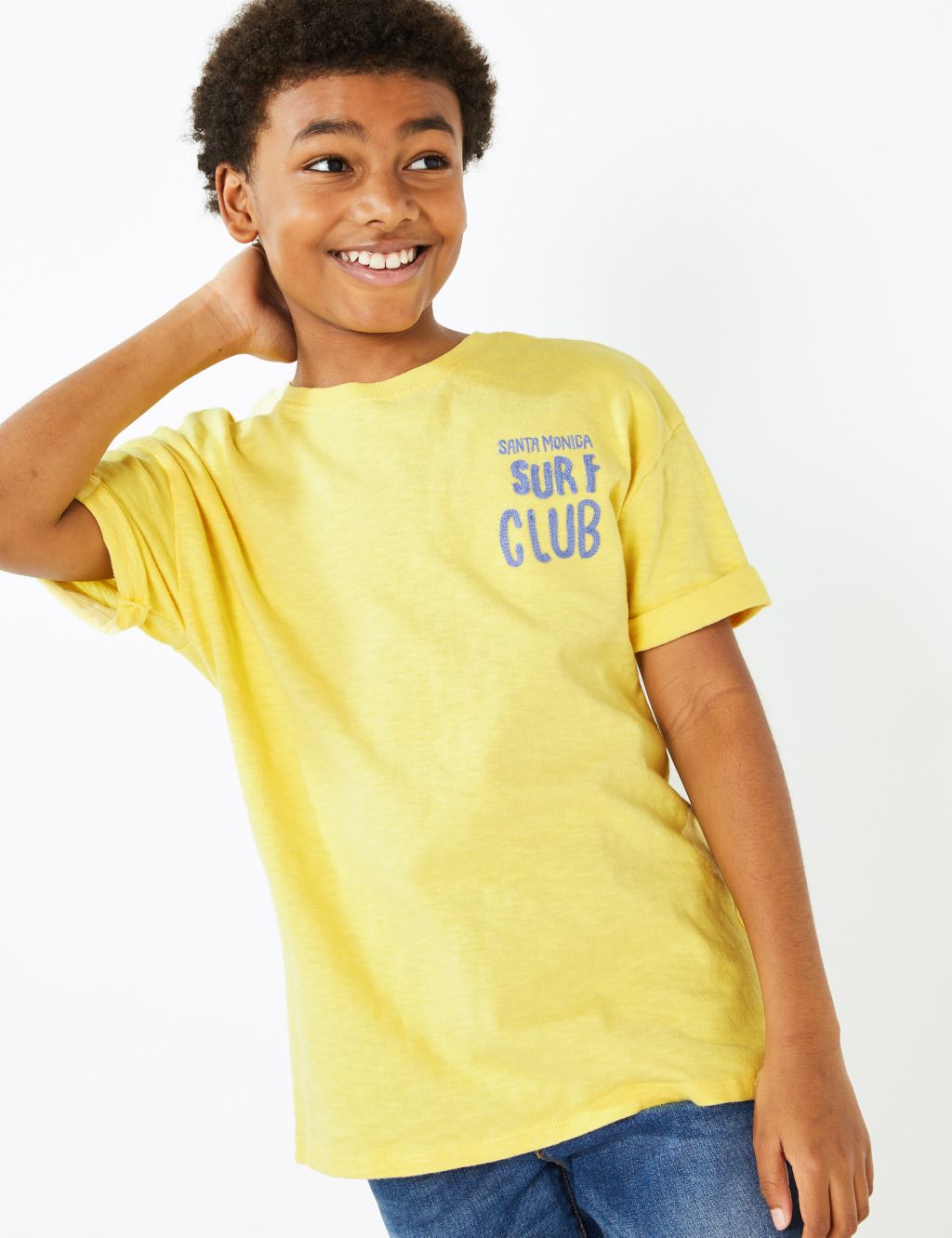 Pure Cotton Embroidered Surf Slogan T-Shirt (6-16 Yrs) 2 of 6