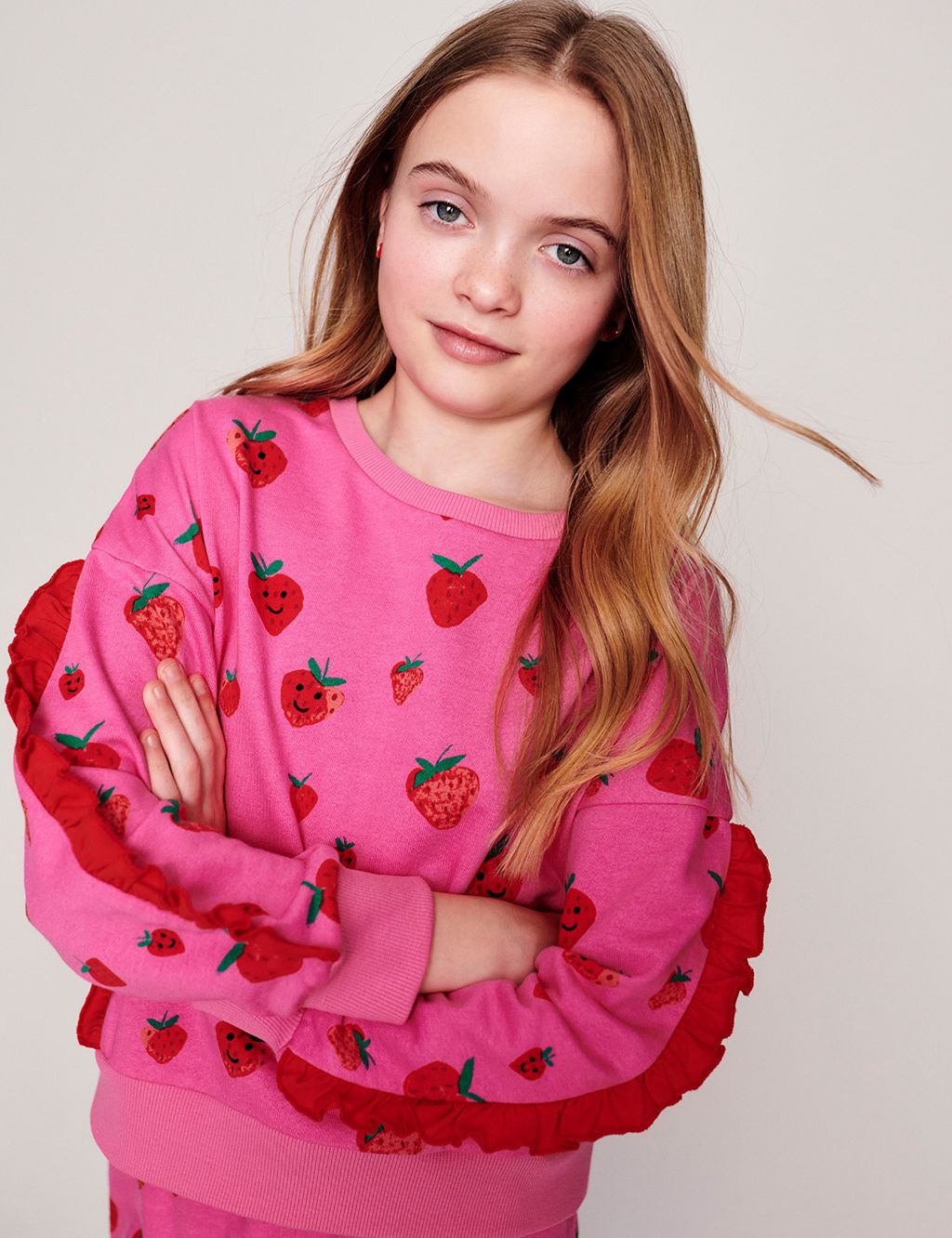 Pure Cotton Embroidered Sweatshirt (3-13 Yrs) 1 of 4