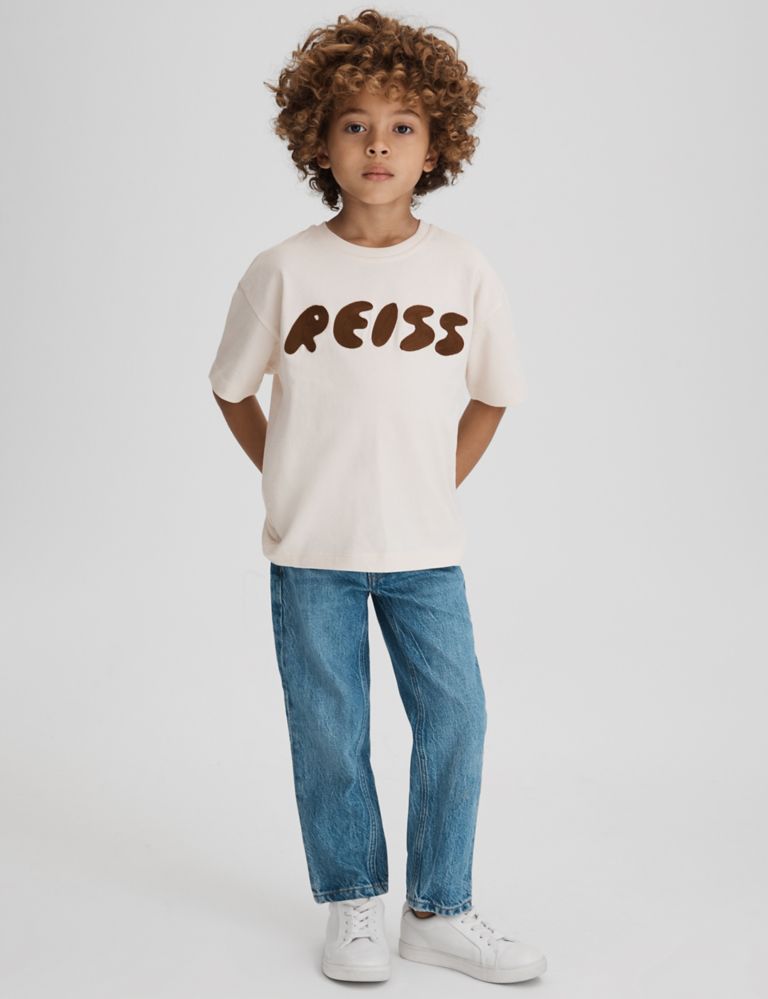 Pure Cotton Embroidered T-Shirt (3-12 Yrs) 1 of 5
