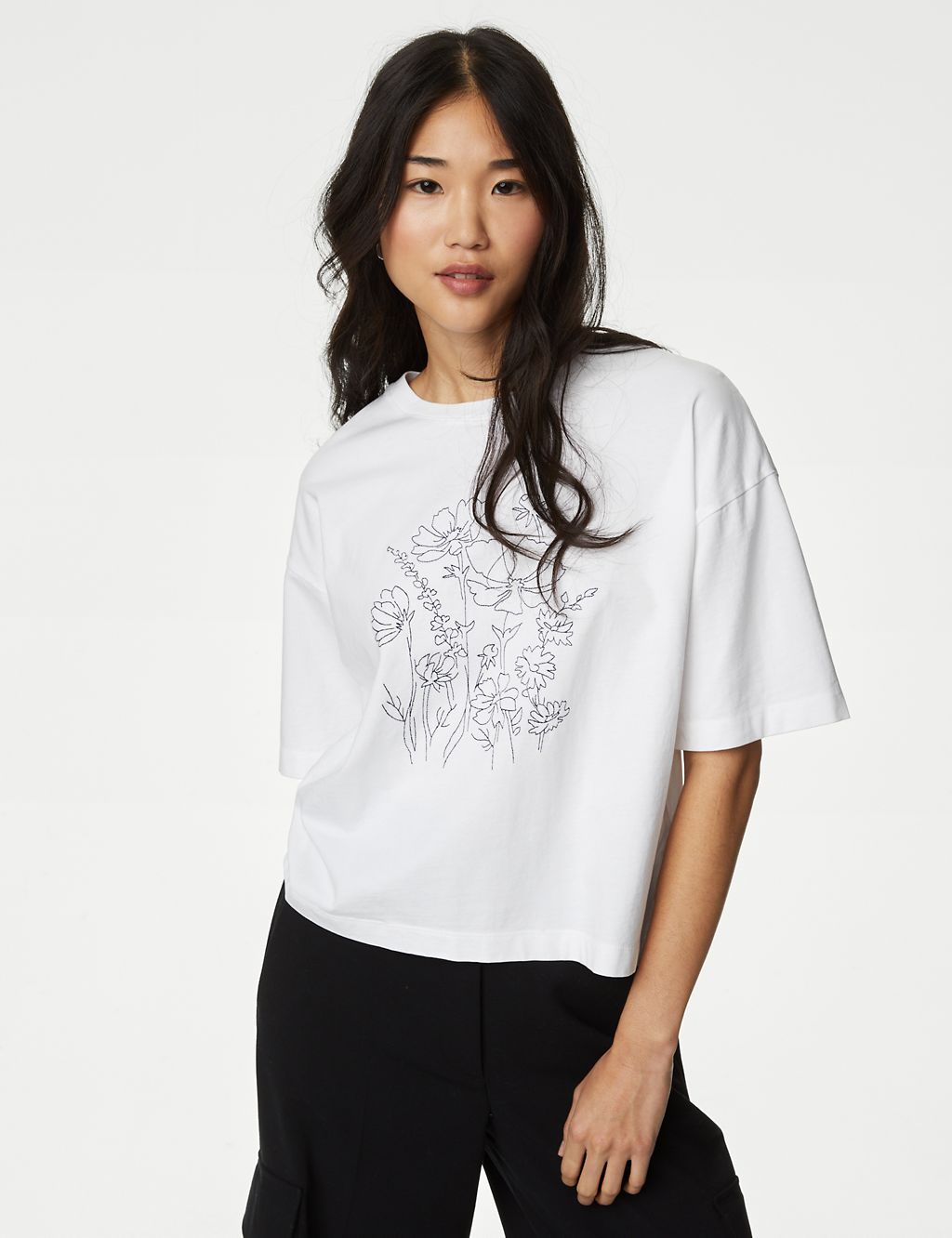 Pure Cotton Embroidered T-Shirt 2 of 5