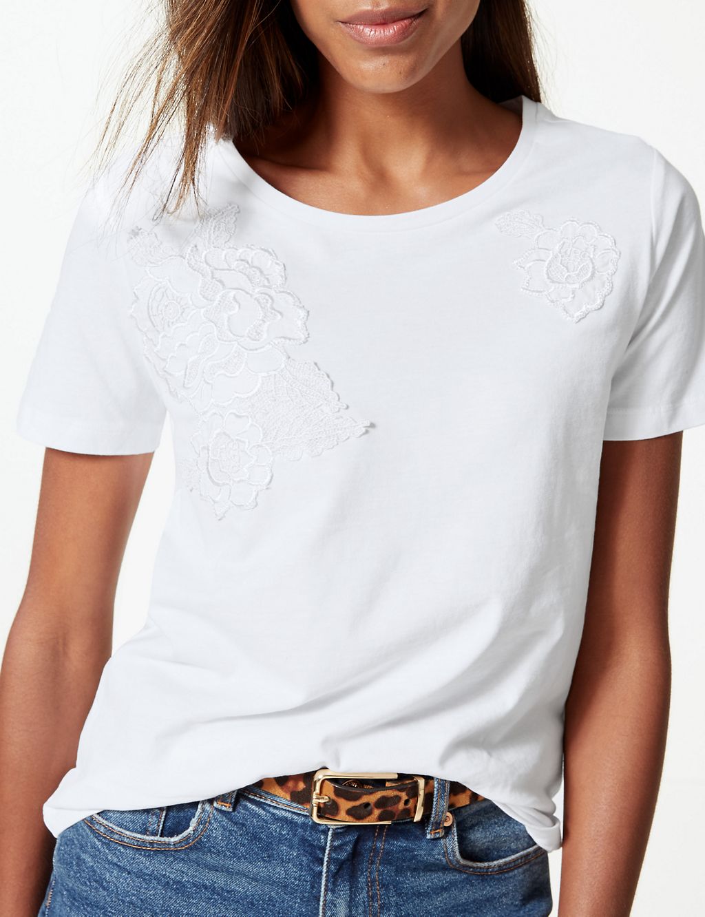 Pure Cotton Embroidered T-Shirt 2 of 4