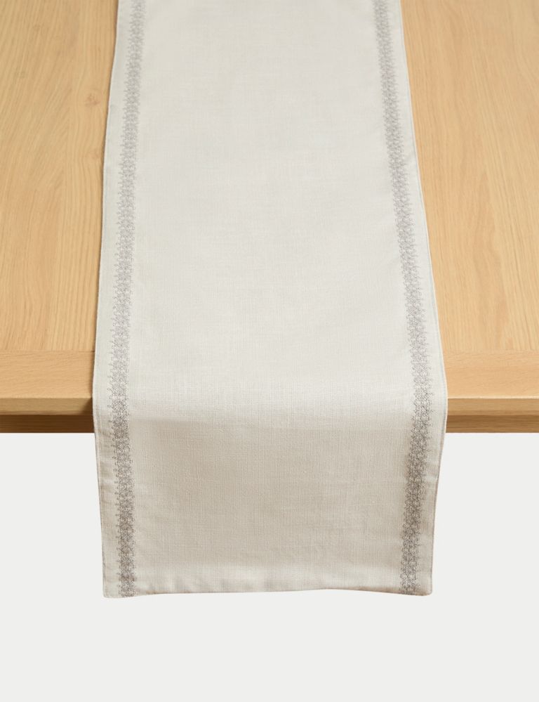 Pure Cotton Embroidered Table Runner 1 of 3