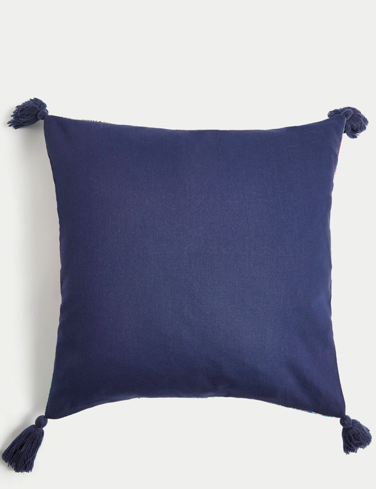 Pure Cotton Embroidered Tasseled Cushion 3 of 4