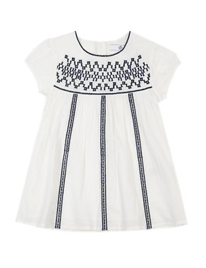 Pure Cotton Embroidered Top (1-7 Years) Image 2 of 3