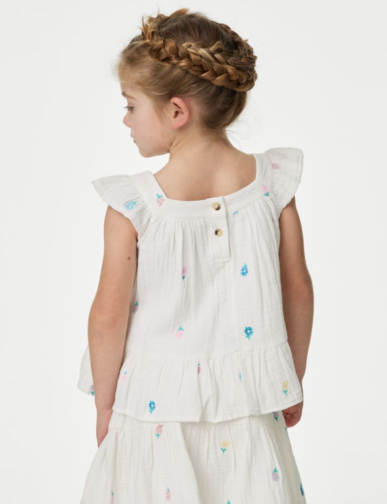 Pure Cotton Embroidered Top (2-8 Yrs) 5 of 5