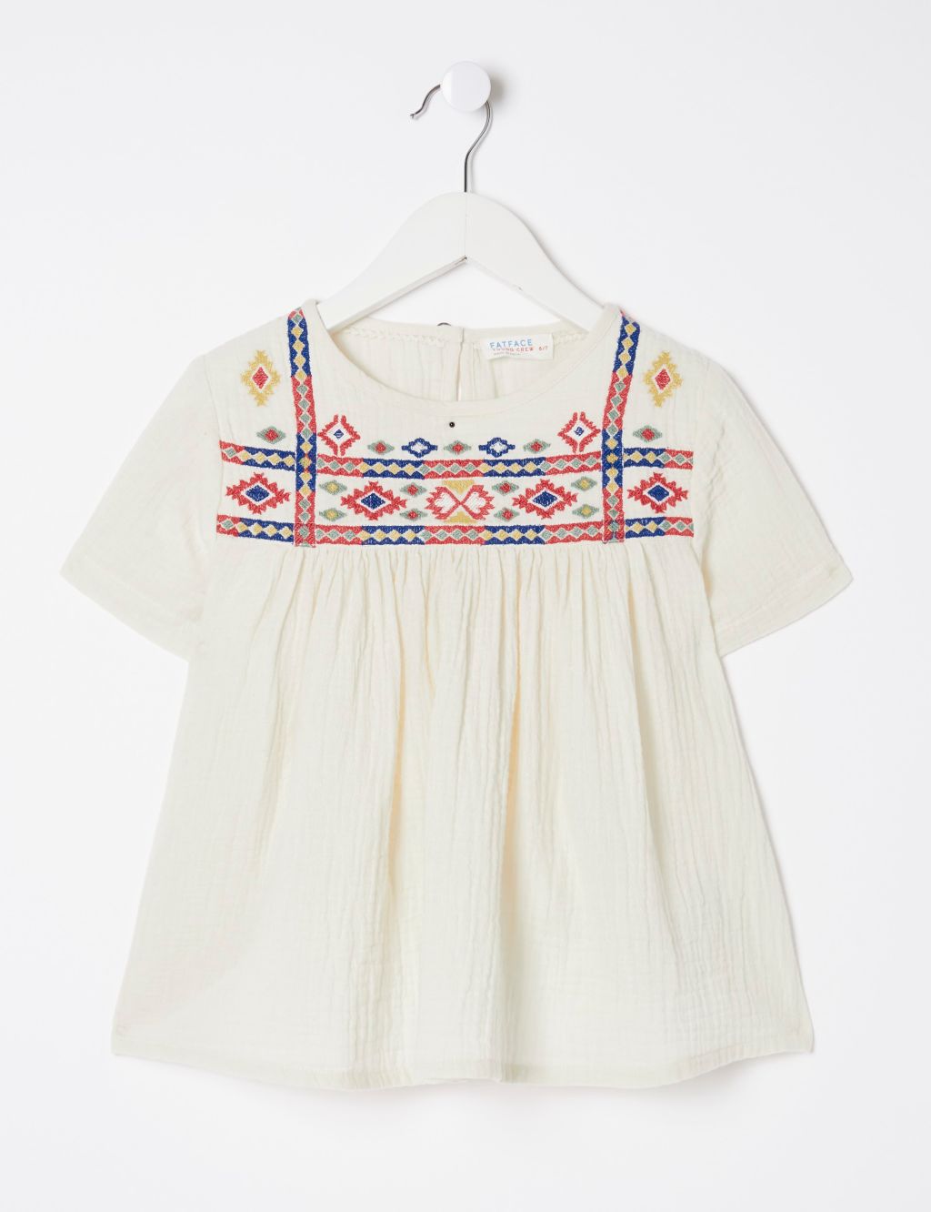 Pure Cotton Embroidered Top (3-13 Yrs) 1 of 4