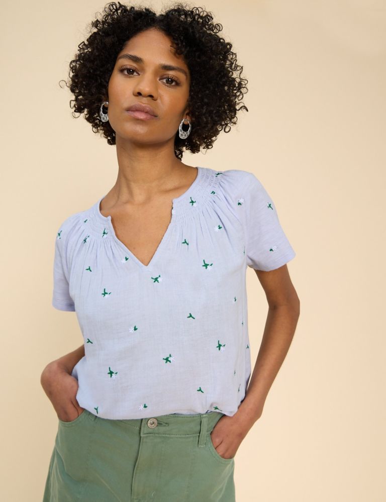Pure Cotton Embroidered Top 1 of 6